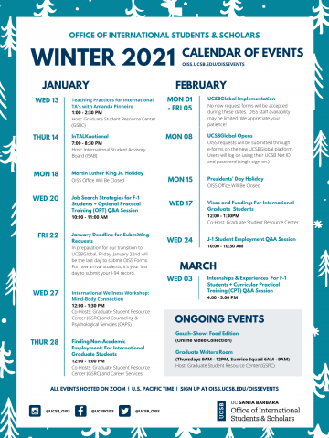 Winter 2021 Events